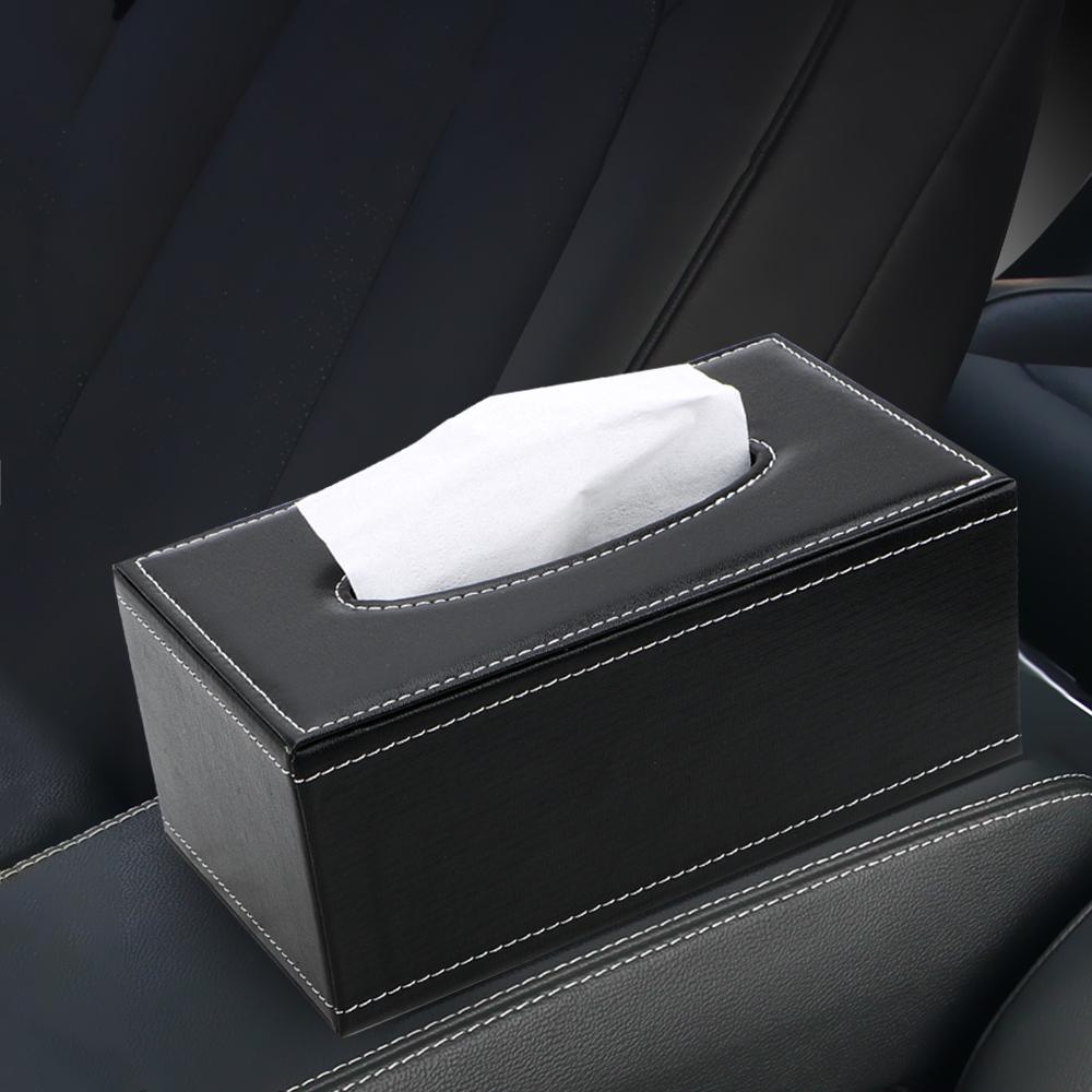 Anti-moisture Home Storage Paper Holder Rectangular Tissue Paper Napkin Box PU Leather Tissue Box
