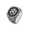 Titanium Steel Jewelry Cast Men's Rings Nordic Viking Triangle Stainless Steel Accessories