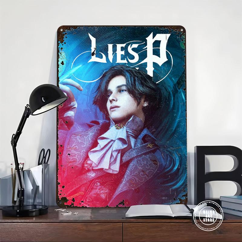 Lies of P Игровое Искусство Жестяной Плакат Индивидуальное Настенное Искусство Винтажные Металлические Вывески Ретро Жестяная Табличка для Украшения Спальни Игровой Дом