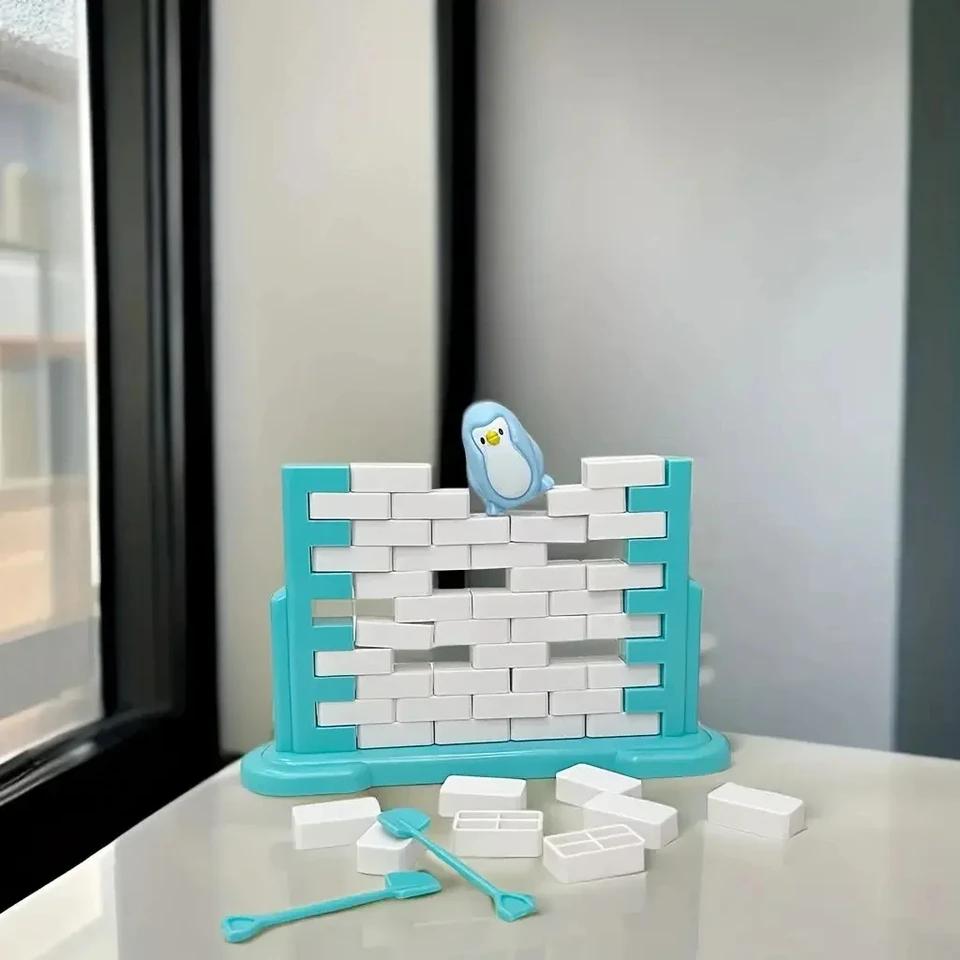 Интерактивная настольная игра Mini Fun Save Penguin Ice Breaker Strategy Game с балансировочными блоками для семейного отдыха и обучения.