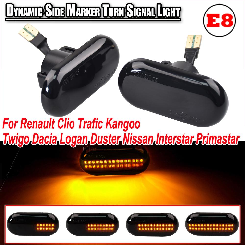 2x for Nissan Opel Smart FORTWO Renault Clio 1 2 KANGOO MEGANE ESPACE TWINGO MASTER Dynamic Side Marker Turn Signal Light