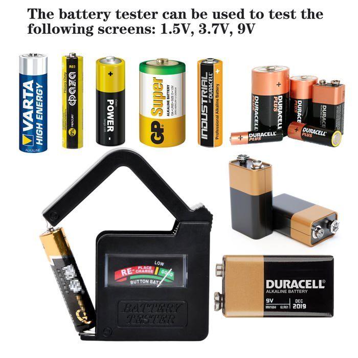 AIMOONSA Testeur de piles numérique BT860 - universel AA/AAA/C/D 1,5V/9V sans alimentation