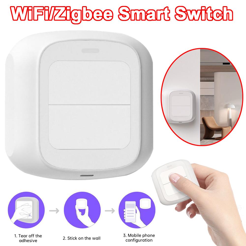 Tuya WiFi Smart Wall Switch Настенный выключатель Home Smart Life Scene Сенсорный выключатель WiFi/Zigbee 2-Way Automation Scene Беспроводной выключатель