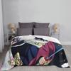Demon Slayer Anime Plush Blanket Giyu Tomioka And Shinobu Kocho Vintage Throw Blankets for Home 125*100cm Rug Piece