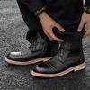 England Style Mens Casual Cowboy Work Boots Black Brown Original Leather Shoes Outdoors Desert Boot Cool Motorcycle Ankle Botas