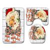 Christmas Shower Curtain Floor Mat Combination Four-Piece Set Bathroom Toilet Carpet Shower Room Mat Foot Mat