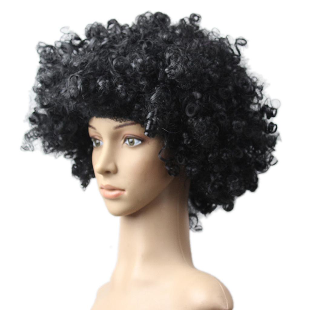 Black Afro Curly Wig Adult Fancy Dress 70s Themed Party Cosplay Disco Unisex