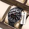 E101New Original Sports Men Wristwatch Week Date Waterproof LED Quartz Man Watch Stainless Steel Digital Men's Watches