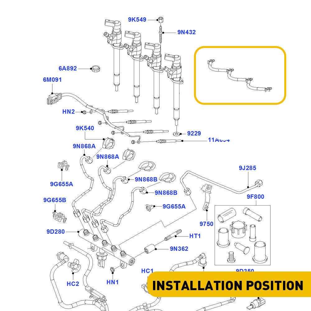 Fuel Injector Leak Off Pipe For Ford Galaxy Focus Mondeo C-Max S-Max Kuga 2.0 TDCI