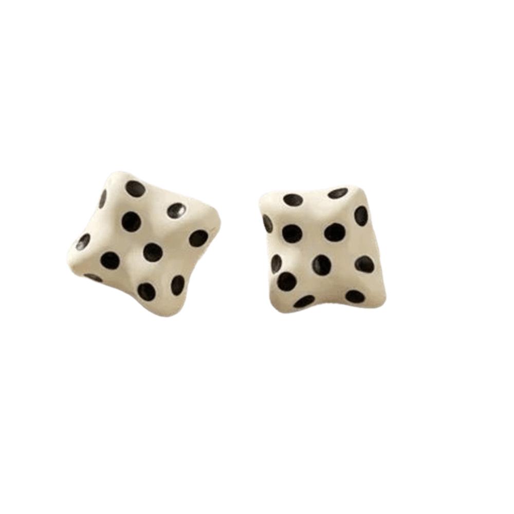 Zinc Zinc Alloy Round Stud Earrings Temperament Jewelry Gift Vintage Polka Dot Earrings Banquet