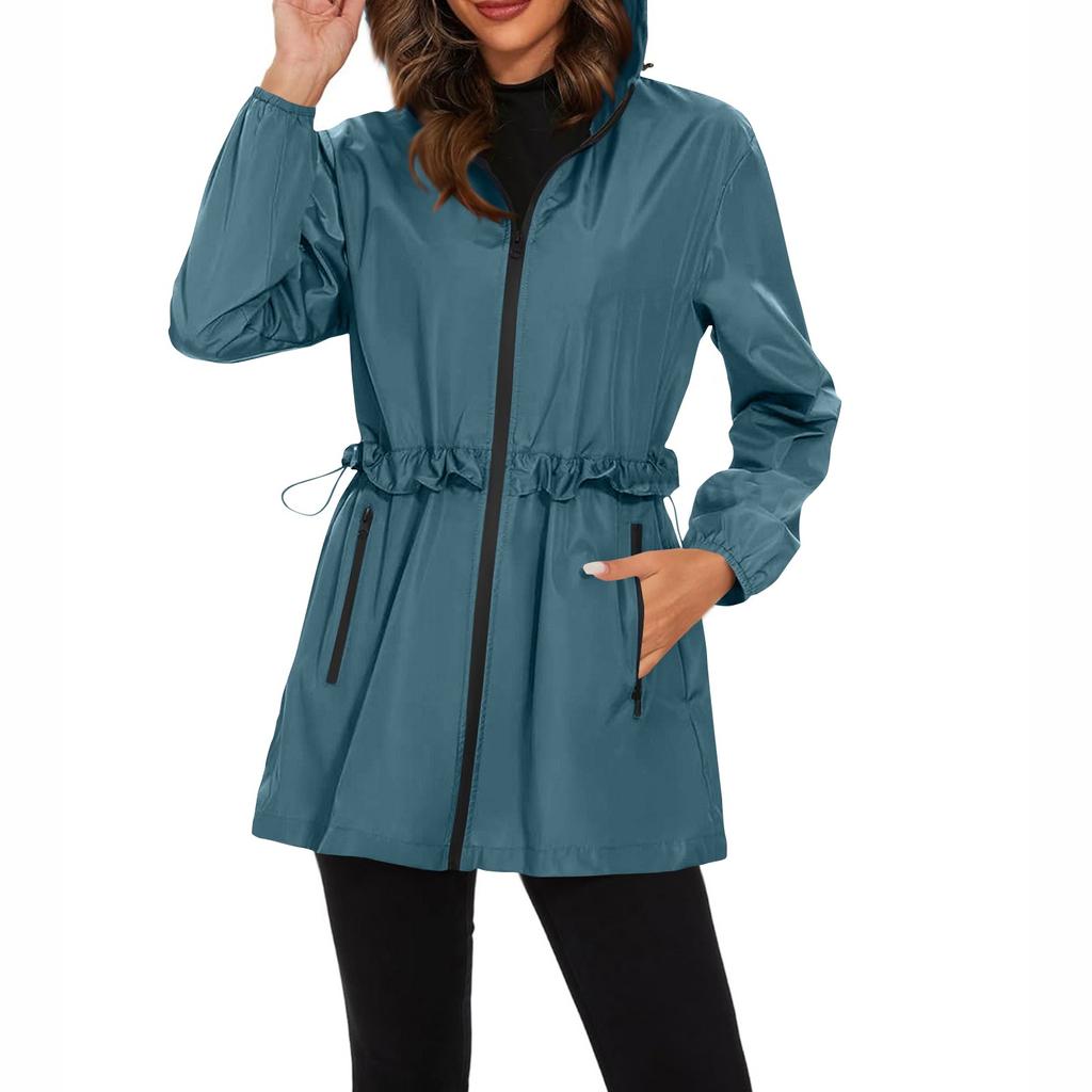 Женский плащ с капюшоном, походный костюм для занятий спортом на открытом воздухе, ветрозащитная куртка, водонепроницаемая куртка, топ
