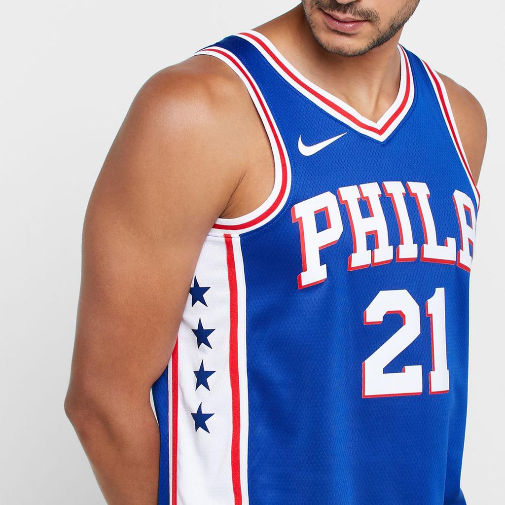 Nike Мужские баскетбольные майки Joel Embiid № 21 Philadelphia 76ers синие CJ7678-498