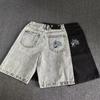 ZYLLO Новая Ретро Мода Y2K Харадзюку Хип-хоп Джинсовые Шорты Уличный Дизайн Мужские