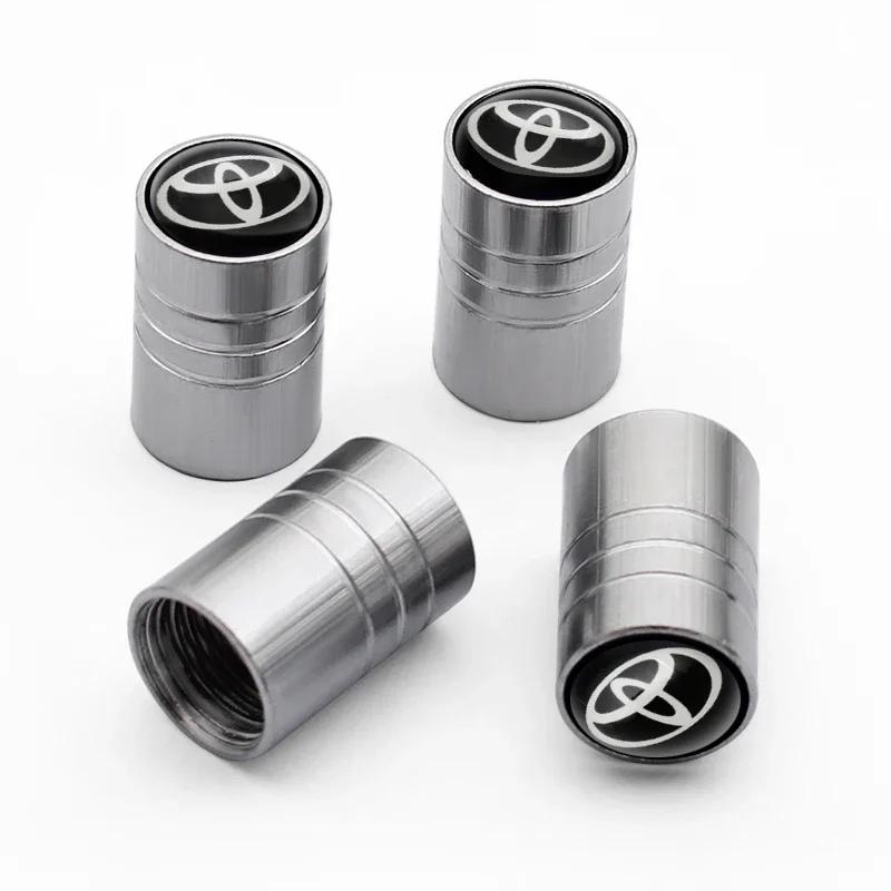 4Pcs/Set Metal Car Wheel Tire Air Valve Core Caps Auto Accessories For Toyota KASG6 Corolla Chr rav4 prius Yaris Hilux auris avensis