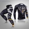 2 шт., комплект термобелья для мужчин Long Johns, леггинсы для фитнеса, компрессионный спортивный костюм, нижнее белье