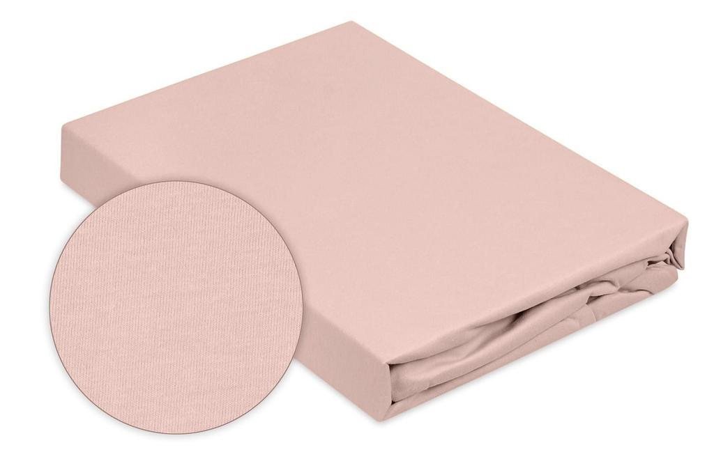 Prześcieradło jersey z gumą 110/120x190/200 premium pudrowy róż