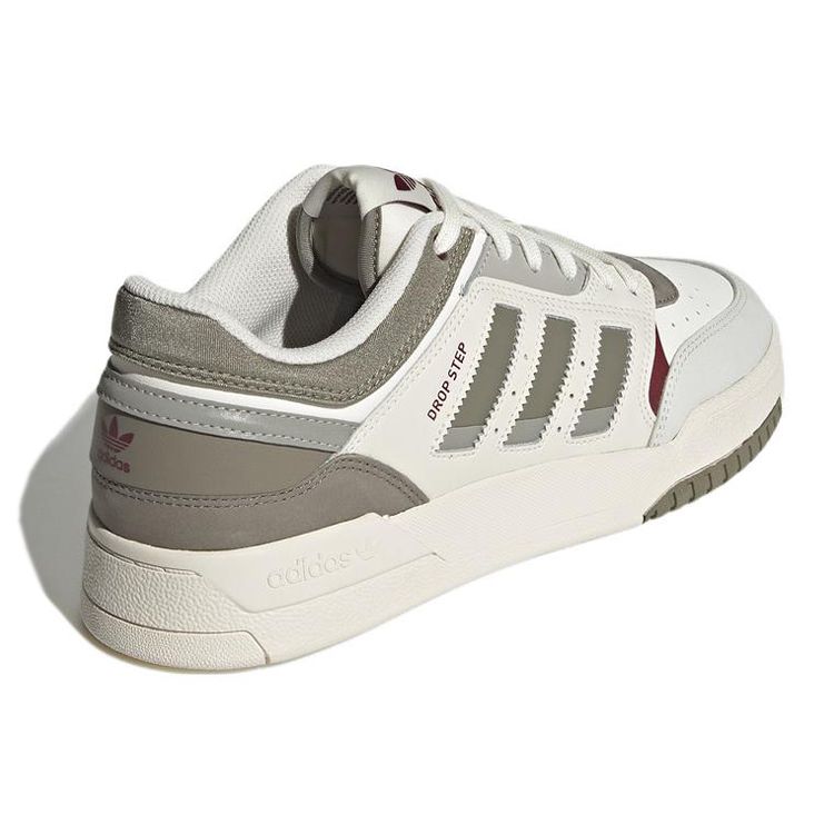 Adidas Originals Drop Step Low Leather Suede Retro Non-Slip Durable Lightweight Low-Top Skate Shoes Unisex Sneaker White Green GW9734