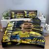Yellow and Blue Soccer Bedding Set Bedding Duvet Cover Set Duvet Cover Pillowcases Home Decor (1 * Duvet Cover 2 * Pillowcases, without duvet insert)