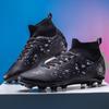 33-46 Men's High-top Football Boots Large Size Long Nails Leather Boys Soccer Shoes Nailing Anti -slip Football Boots