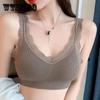 Lace-wrapped Underwear Women with Chest Pad Anti-glare Beauty Back Tube Top Plus Size Bra