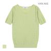 VANAKE V-Neck Ribbed Short Sleeve Knit_Vb38Ktug09Z
