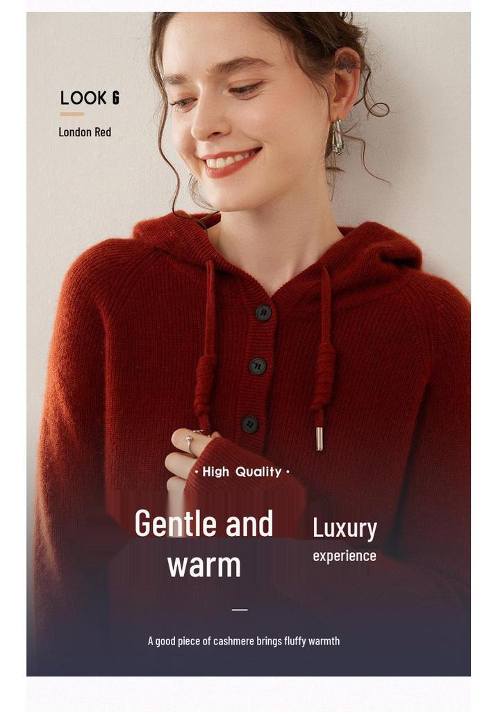 Women's Casual Cashmere Drawstring Sweater - Versatile Knitwear for Autumn and Winter