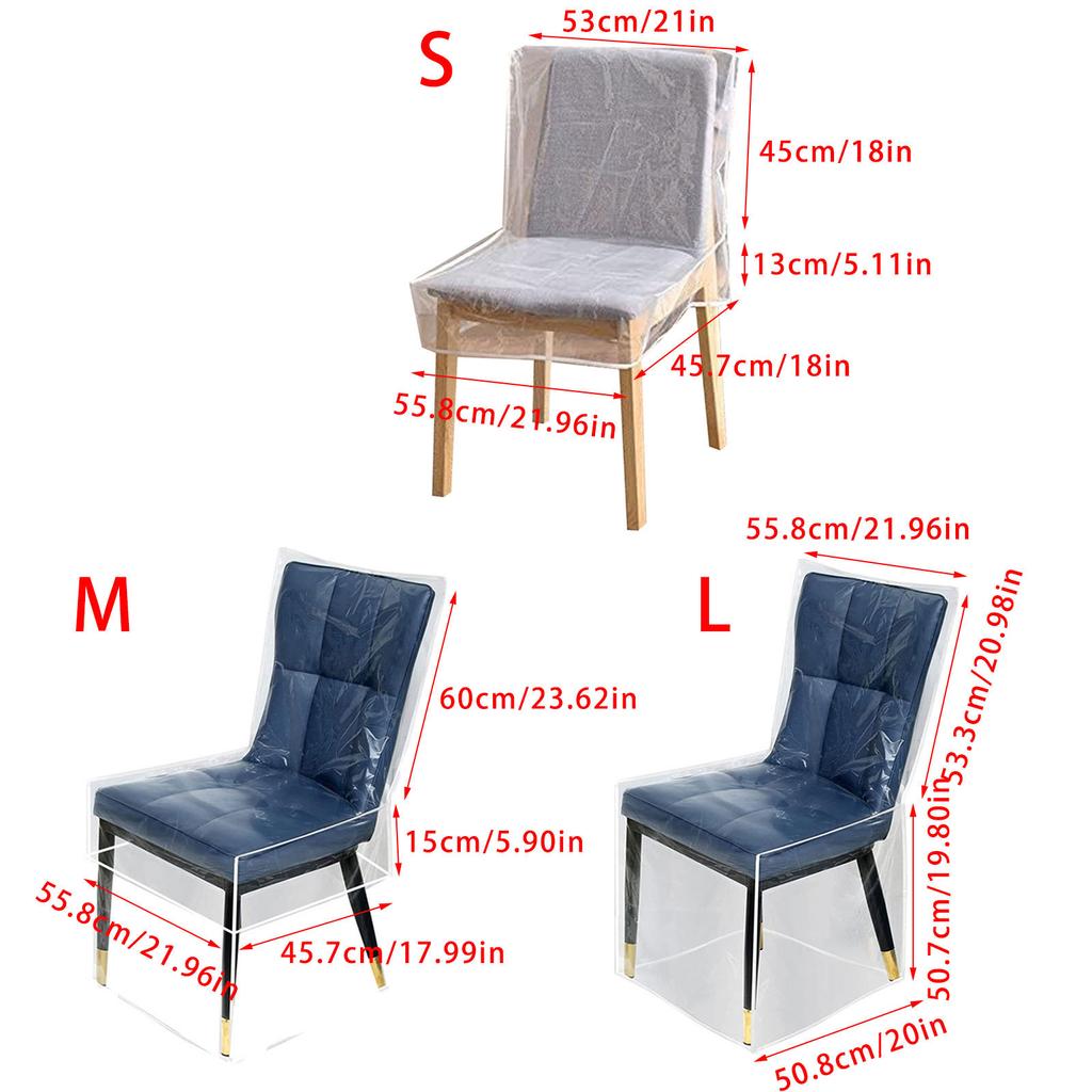 ПВХ Защитный чехол для стула Опциональная длина Подходит для различных типов стульев Водонепроницаемые чехлы для стула в столовой Накидка