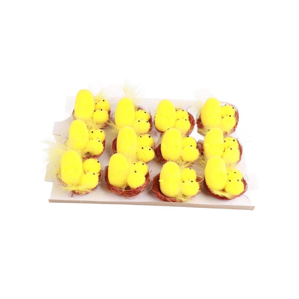 12 Pcs Mini Easter Chicks Yellow Easter Decoration Toy Spring Home Garden Decor Party Favors and