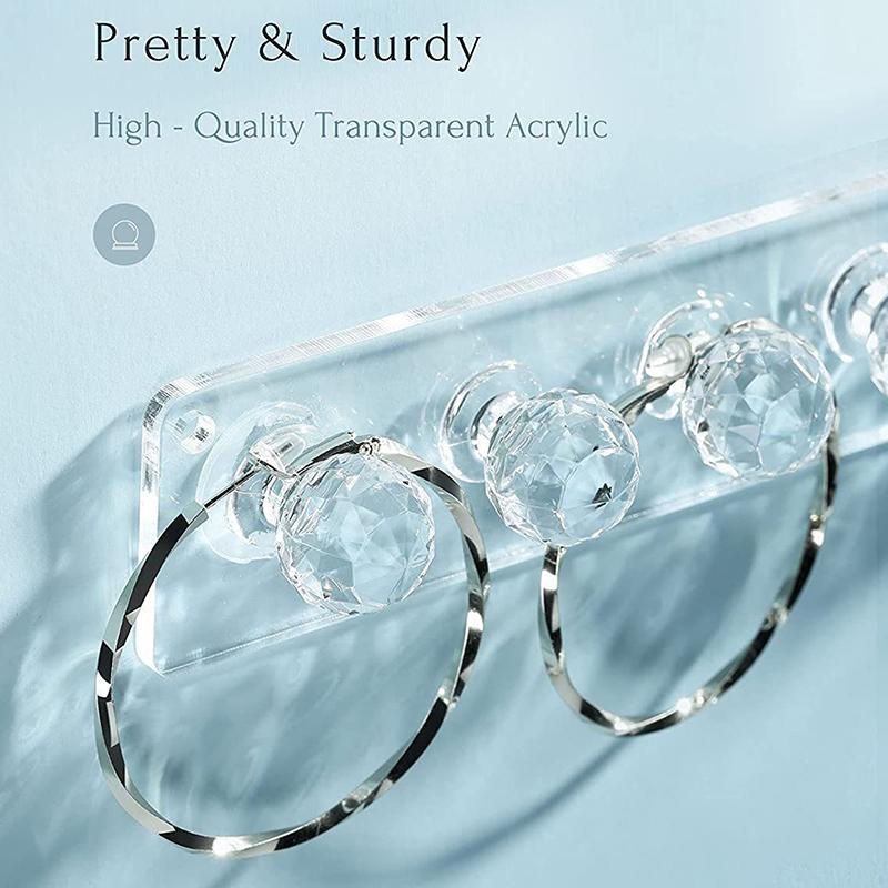 Прозрачная акриловая стойка для хранения ювелирных изделий, настенные держатели и органайзеры для ювелирных изделий, организация хранения и коллекционирования в доме