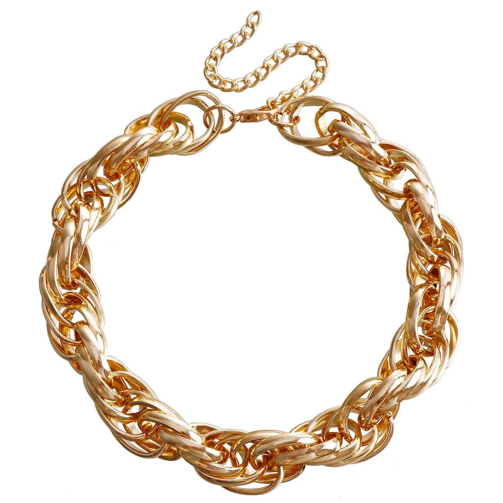 Европейско-американский хип-хоп красочное геометрическое алюминиевое ожерелье - модная однослойная цепочка для женщин