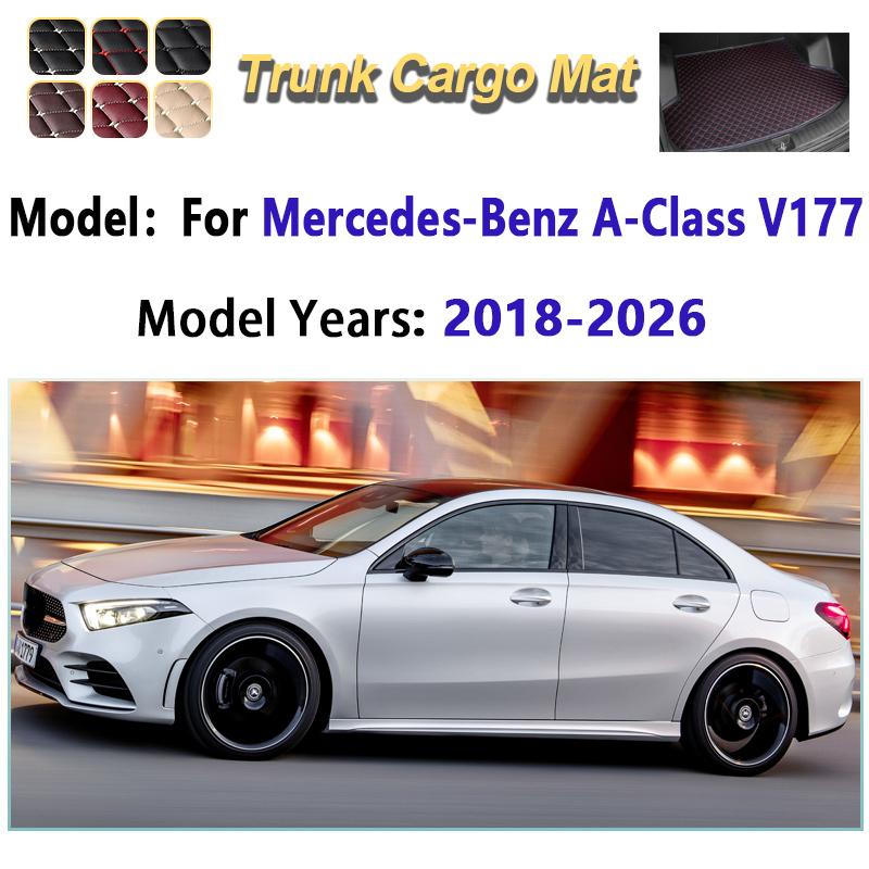 For Mercedes-Benz A-Class V177 Sedan 2018-2026 Leather Car Trunk Mat Anti-dirty Storage Pad Boot Rug Carpet Cushion Accessories
