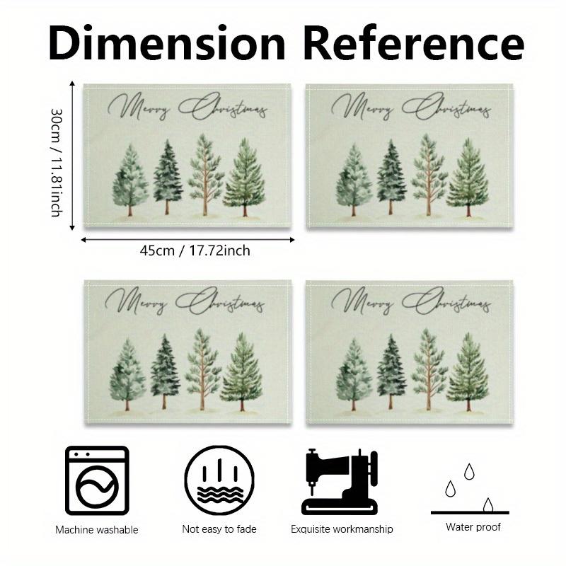 1 шт./4 шт. Рождественское украшение Настольная салфетка с принтом рождественской елки Новогоднее украшение стола