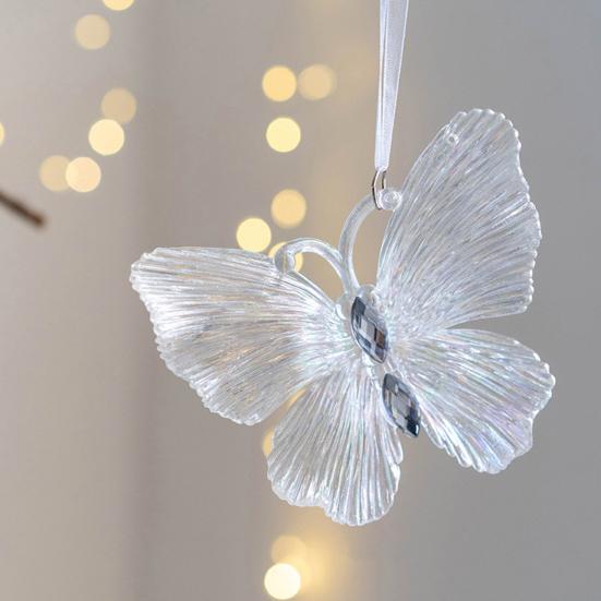 Рождественское украшение Милая 3D карета Балерина Бабочка Лось Колокольчик Шармы Прозрачный Цветной Акриловый Подвесной Кулон Украшения для Рождественской елки Дом