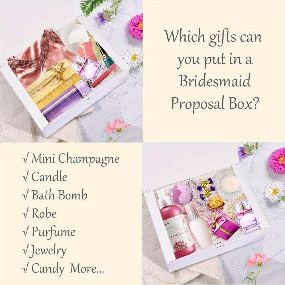 6 шт. Премиум-коробки с крышкой и лентой, коробки для предложений руки и сердца подружек невесты, подарочные коробки для свадебной вечеринки, идеально подходящие для подружки невесты, подружки невесты и свадьбы