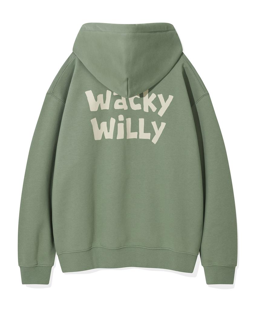 Худи с логотипом Wacky Willie, подписанное, зеленое
