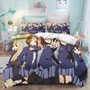 Набор пододеяльников с аниме-горничными K-ON! Кавайная Розовая Постельное Белье Наволочки Мягкое Покрывало Одеяло для Девочек Женщин Размера Queen King