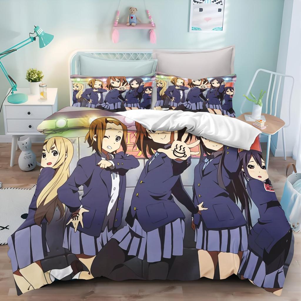 Набор пододеяльников с аниме-горничными K-ON! Кавайная Розовая Постельное Белье Наволочки Мягкое Покрывало Одеяло для Девочек Женщин Размера Queen King