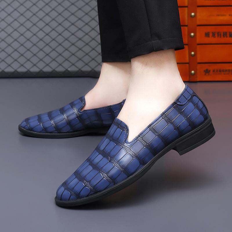 Fashion Luxury Trend Designer New Alligator Pattern Patent Leather Casual Shoes For Men Driving Loafter Formal Wedding Dress Homecoming
