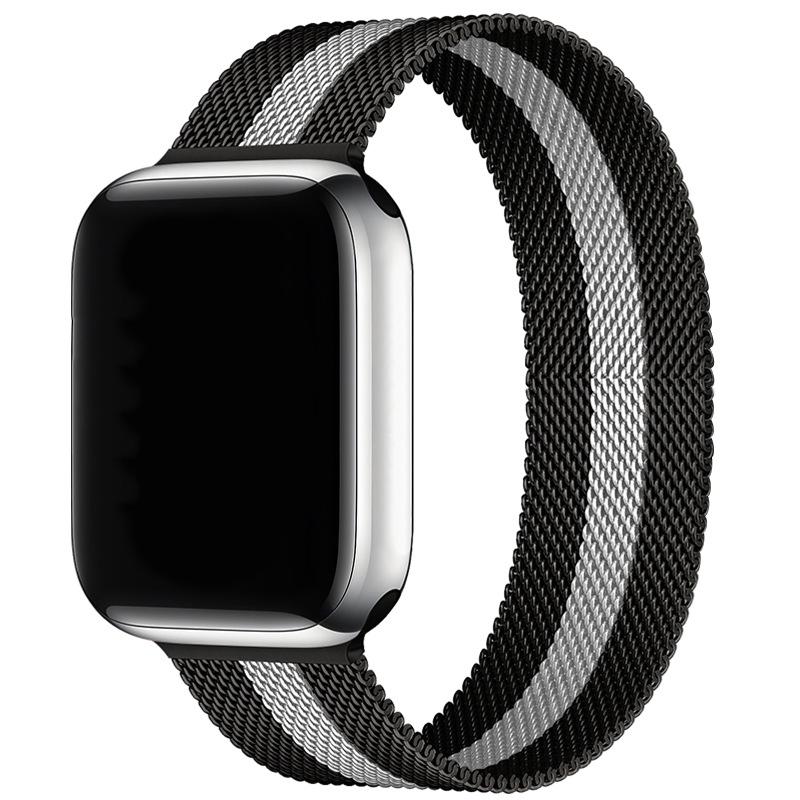 Совместим с Apple Watch S10 Магнитный стальной миланский ремешок для iWatch 5-9 SE.