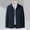 Spring and Autumn Wool Jacket Men's Jacket Middle-aged Dad's Business Loose Lapel Executive Jacket