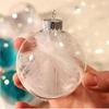 6Pcs 6/8/10cm Clear Plastic Christmas Ball PET Plastic Bauble  Navidad Gift