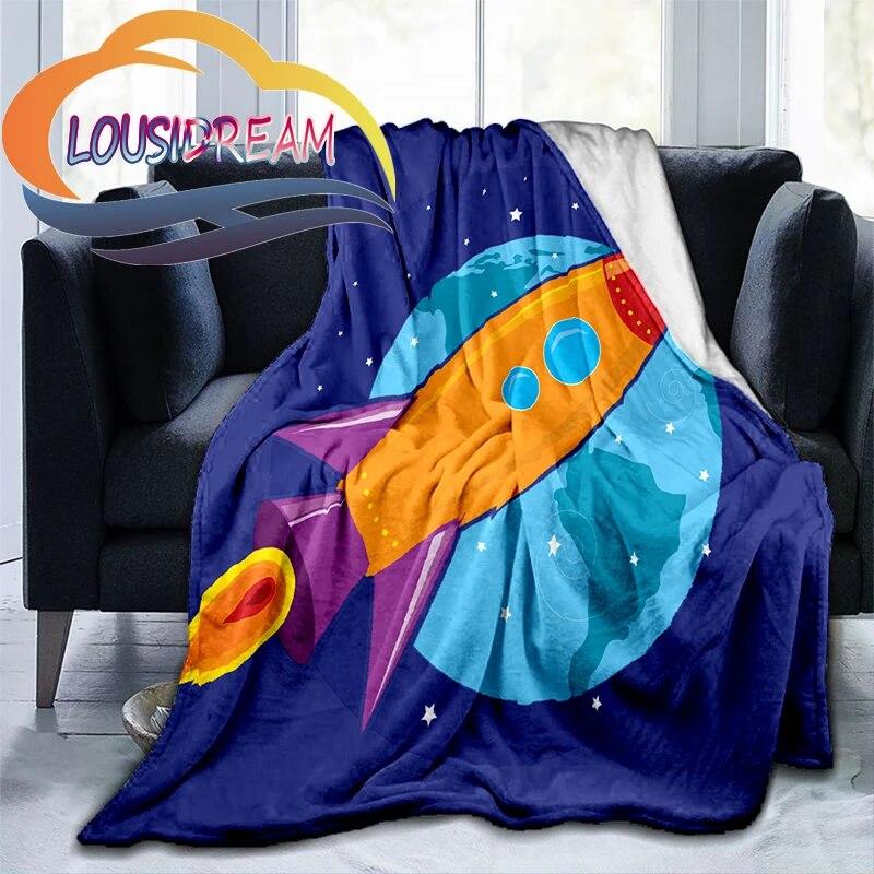 Space Universe Vector and Many Planets In Galaxy Series Wool Blanket Cashmere Fashion Flannel Blanke