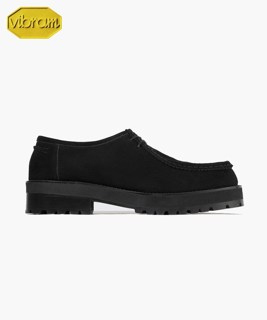 Firenze Atelier [Vibram] Смелая Форма 4,7 см Замшевые Мокасины 9009-Qs [Черный]
