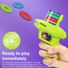 Kids Flying Disc Launcher Toy with 15/25/50/75/100/125 EVA Soft Bullets Outdoor Garden Backyard Lawn Toddlers Boys Girls Flying Saucer Shooter Game