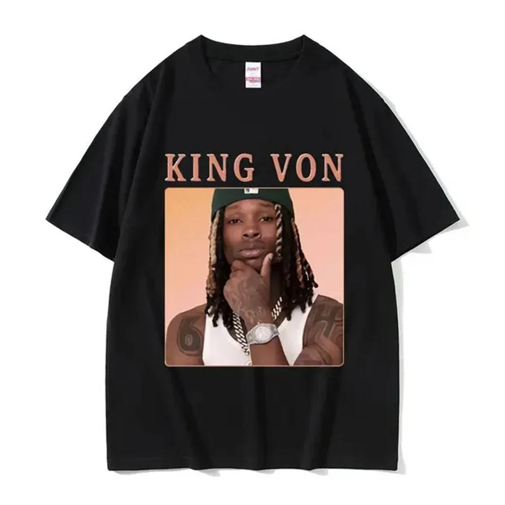 2026 Rapper KKing Von Graphic T Shirt Unisexs Hip Hop Gothic Fashion Short Sleeve Tshirts Oversized Tshirt Streetwear Tops