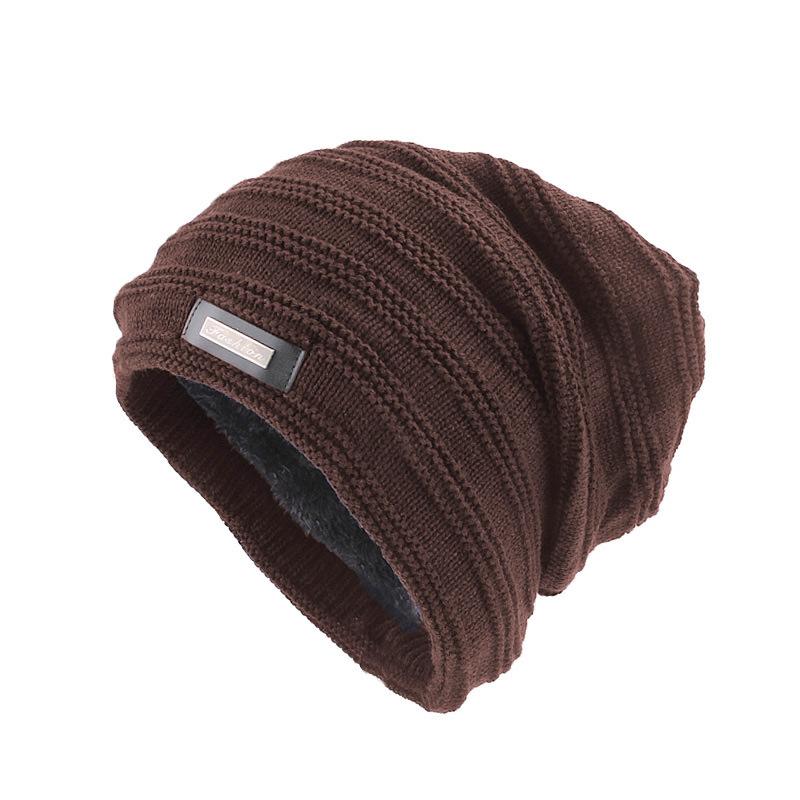 Metal cloth label wool pullover cap, inner fleece men's and women's stacking cap, confinement cap TTM -