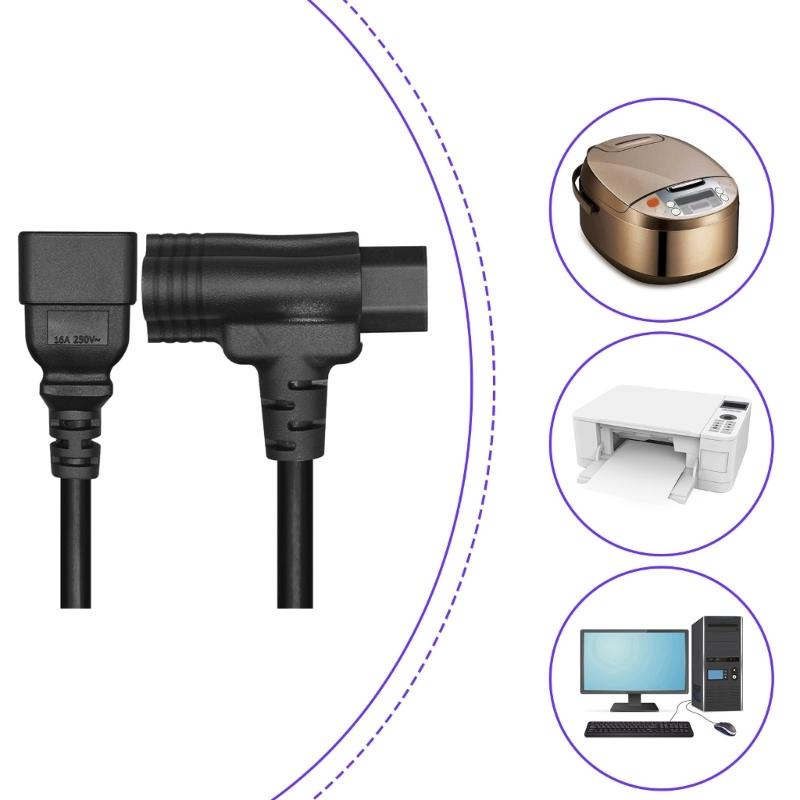Y Split Power Cord C20 to C13 & NEMA 5-15R 14AWG Strong Cable Power Splitters Cord for Office Homes Electronics