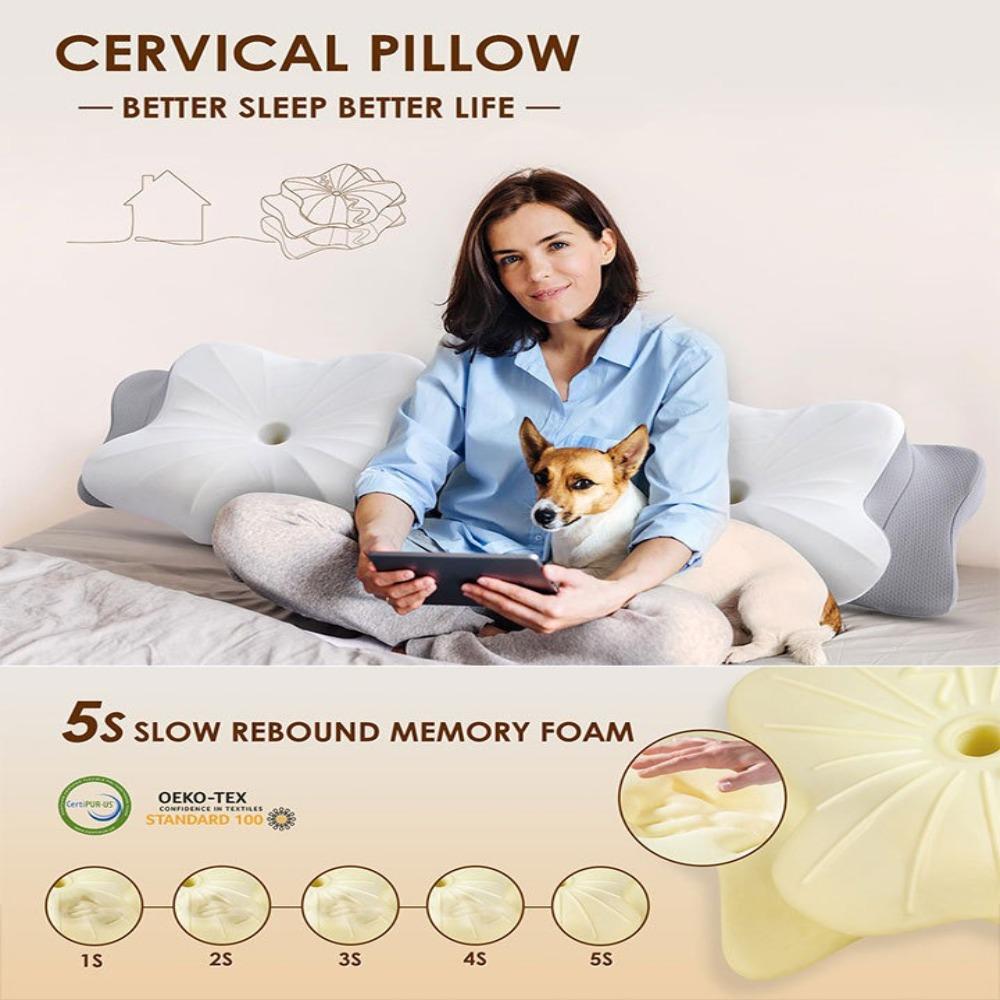 Подушки с эффектом памяти для облегчения боли, поддержка шеи, охлаждающая подушка для сна на боку для тех, кто спит на спине и животе