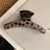 2Pcs Vintage Leopard Print Large Shark Hair Claw Clip Women Elegant Geometric Catch Clamp Hairgrip Hold Hair Styling Accessories