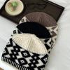 Grid Jacquard Knitted Hat Warm Printing Knit Cap Casual Beanies  Apparel Accessories